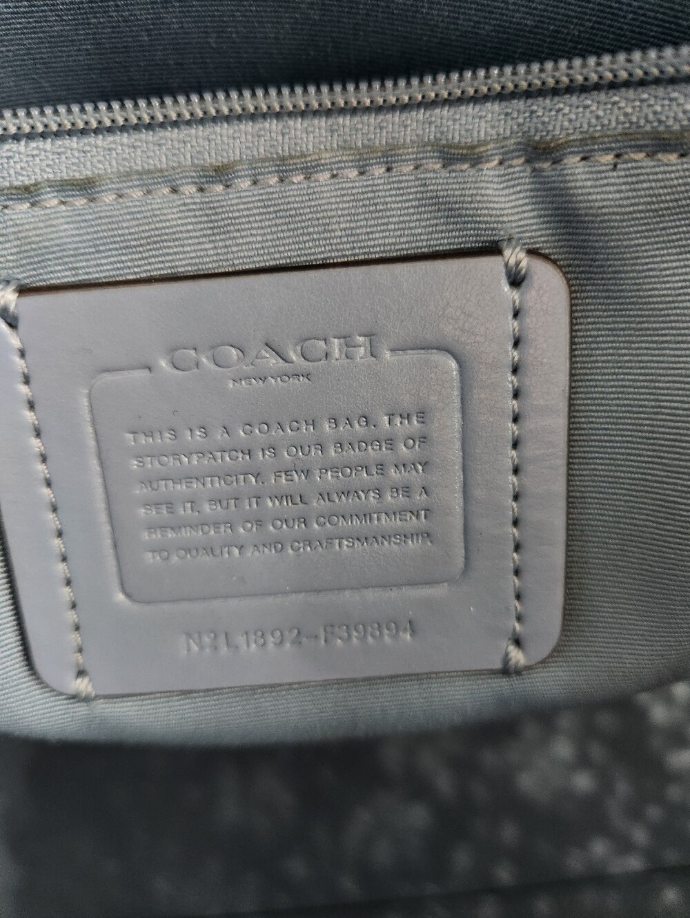COACH AVENUE TOTE ( F39894) in METALLIC SILVER/CORNFLOWER/SILVER - Picture 9 of 10
